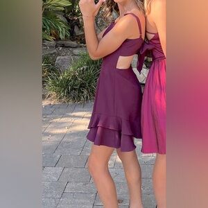 Purple Homecoming Dress Size 1 with a tie Bow in the back
